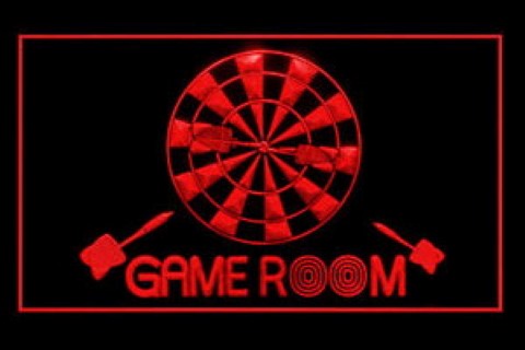 Game Room Billiards Dartboard LED Neon Sign